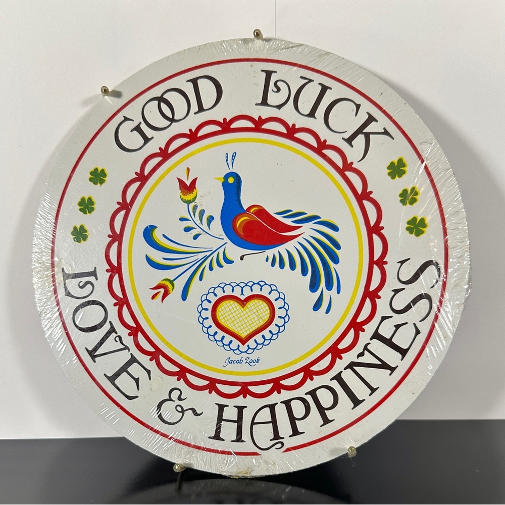 New Good Luck Love & Happiness Hex Sign PA Dutch Wall Hanging Gift Decor 7”